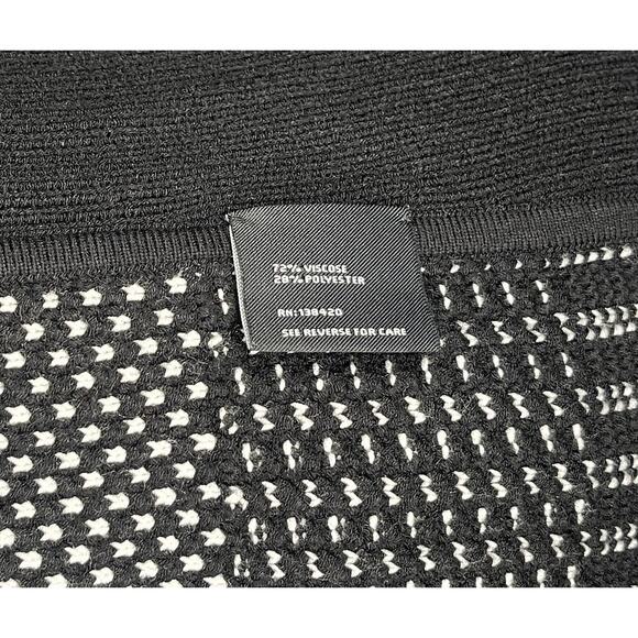 Carlisle women's Sweater Black White Shawl Collar Fitted Diagonal Zipper M - Picture 3 of 8